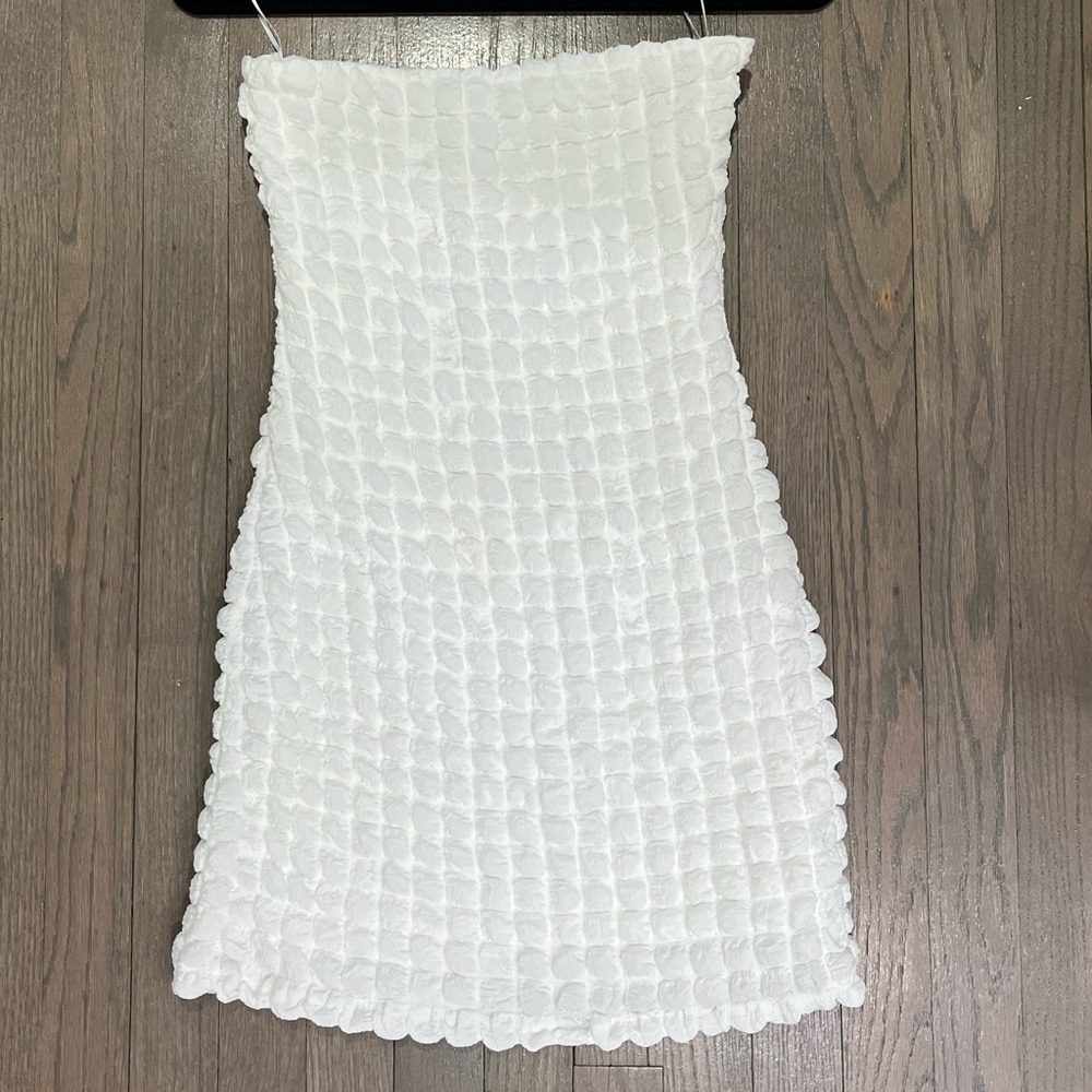 LE LISTEN Strapless Mini Dress White- Small